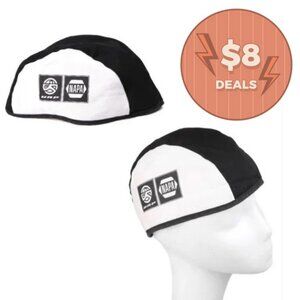 Vintage Napa Auto Mechanics Skull Cap Hat Beanie Black White